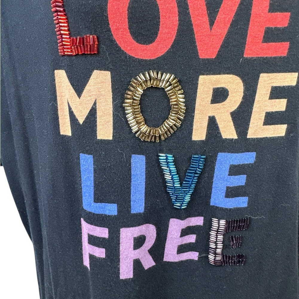 Torrid Love more Live free Pride collection Beaded Rainbow T-shirt size 2-2X - Picture 3 of 10